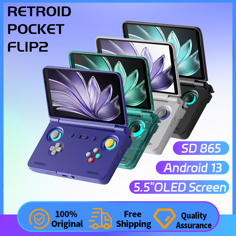 Gaming Console Under 5000 - Retroid Pocket Flip2 SD865 5.5”1080p OLED