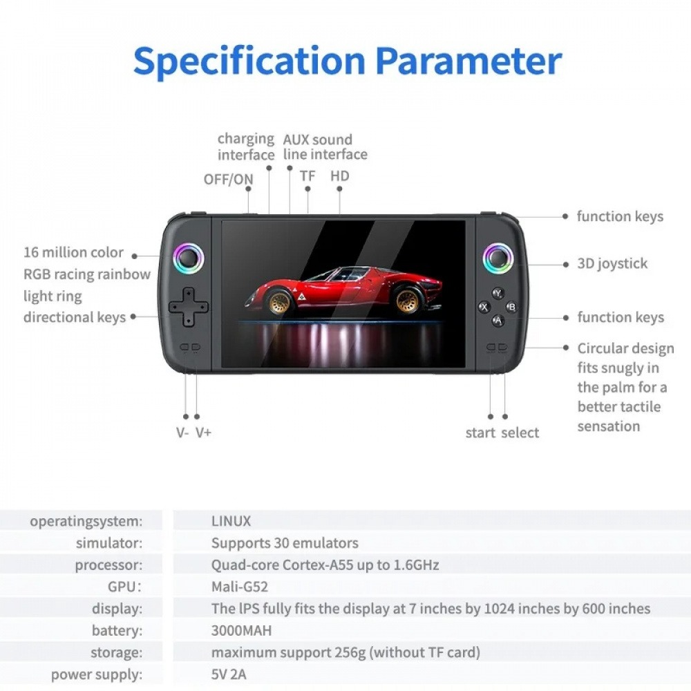 M27 7 Inch IPS Screen  Handhel - Q21 Gaming Console 评论和价格